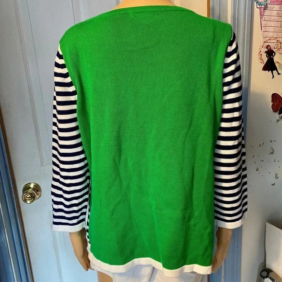 Liz Claiborne Cotton Knit  Multi Color Stripped Sweater Women Size XL Stretch - Picture 5 of 5